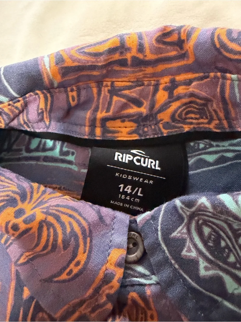 Rip Curl Tropical Hawaiian Short-Sleeve Button-Up Shirt Boys 14